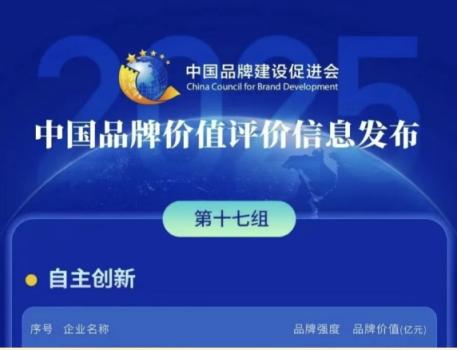 【裕·荣誉】中裕科技荣登“2025中国品牌价值评价信息”榜单